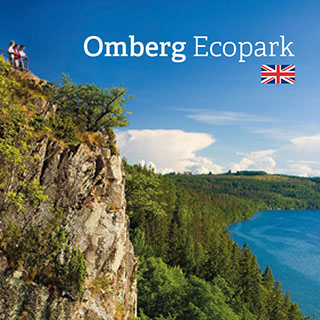 Grafisk form/original till Sveaskogs ekoparksfolder. Gjord i Adobe Indesign